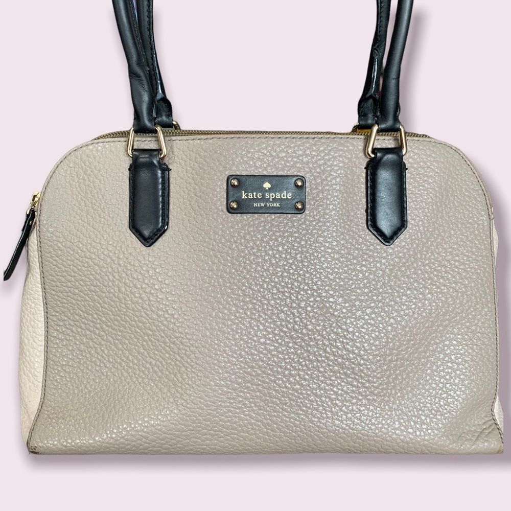 🖤 kate spade New York | XL Two-Tone Leather Bowling / Tote Bag